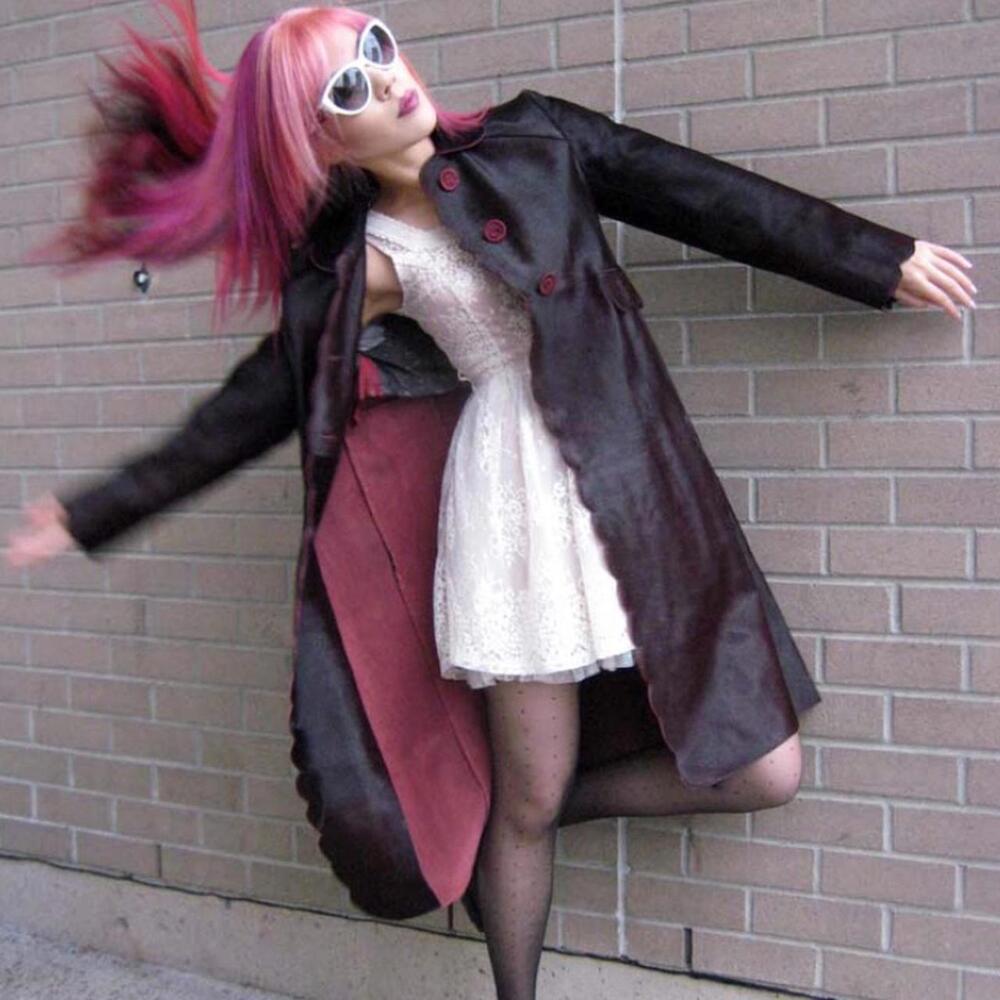 Anya Hindmarch pony hair leather coat, like new! Calf hair brown burgundy jacket